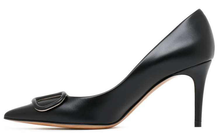 (Women) Valentino Garavani 'Black Leather High-Heel Mules' 1W2S0EM9MZF0NO