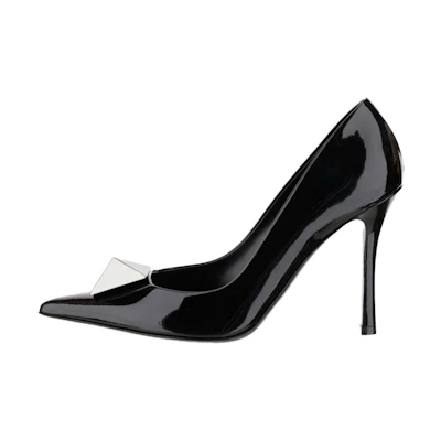 (W) Valentino Garavani 'Black Patent Pointed-Toe Stiletto'