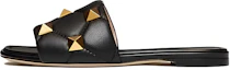 Buy (W) Valentino Garavani 'Selipar Flat Black Roman Stud' 1W2S0BK4ZCG0NO