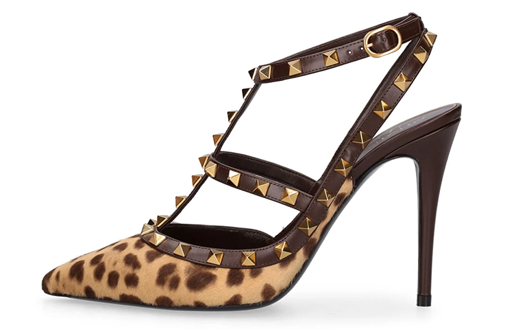 (Women) Valentino Garavani 'Brown Pointed-Toe Stiletto Pumps' 3W2S0375MSDMQU