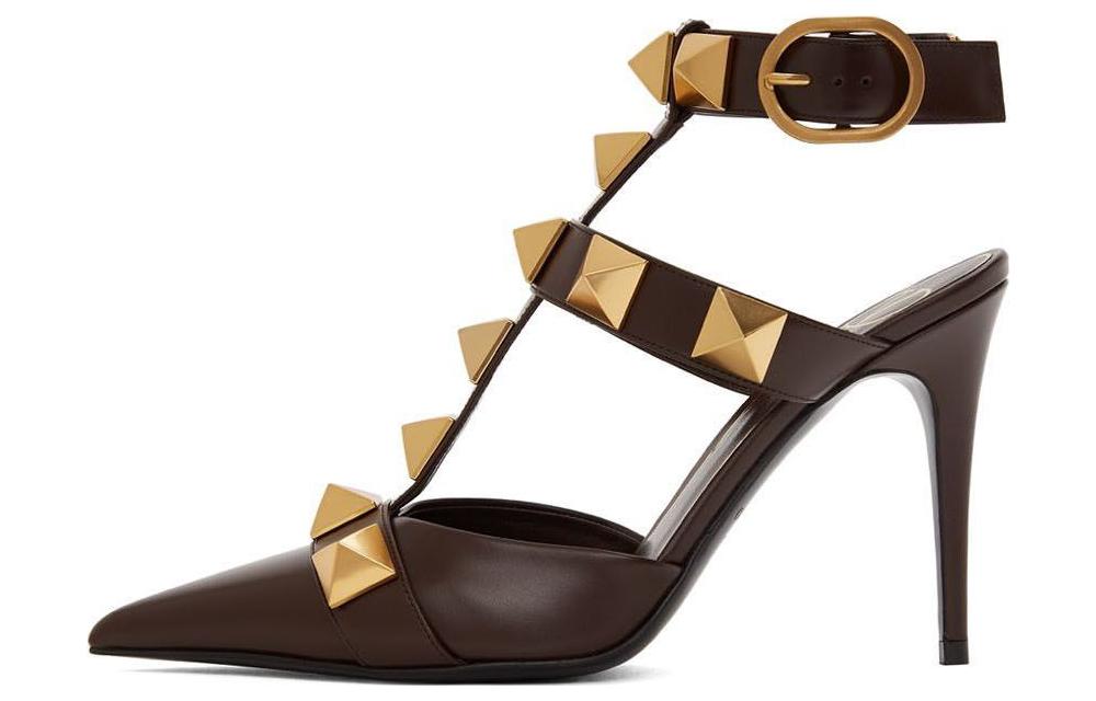 (Women) Valentino Garavani 'Brown Stiletto with Buckle' XW2SC0CB2ZWMKG8