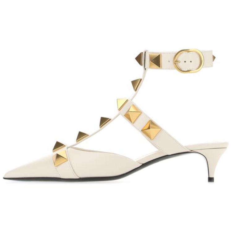 (Women) Valentino Garavani 'Ivory Rockstud High-Heel' VW0S0CB3ZWMI16