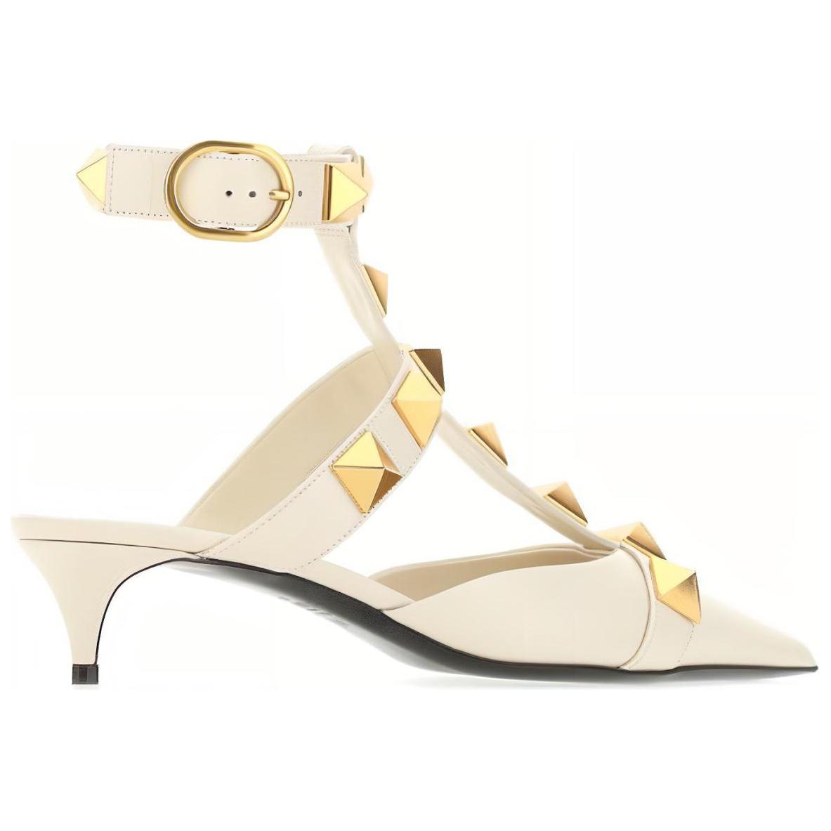 Shop (W) 발렌티노 가라바니 아이보리 락스터드 하이힐 VW0S0CB3ZWMI16