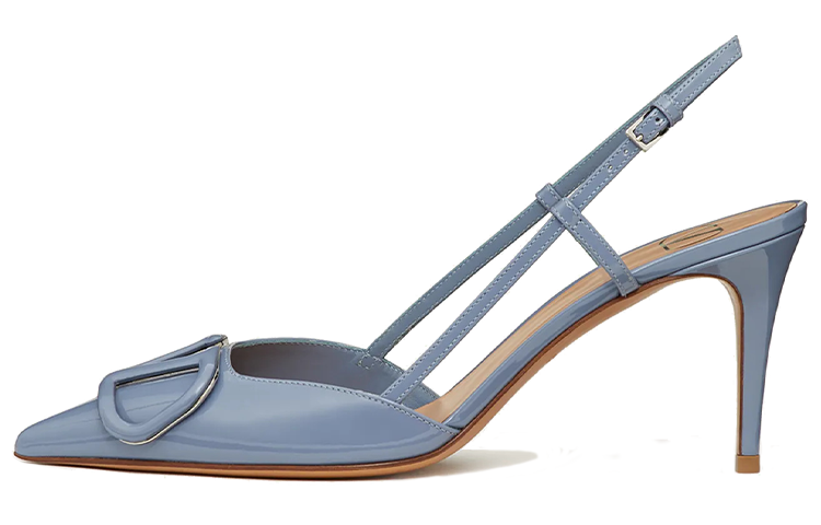 (Women) Valentino Garavani 'Light Blue Patent Open-Heel Stiletto' UW2S0R01TMK56Y