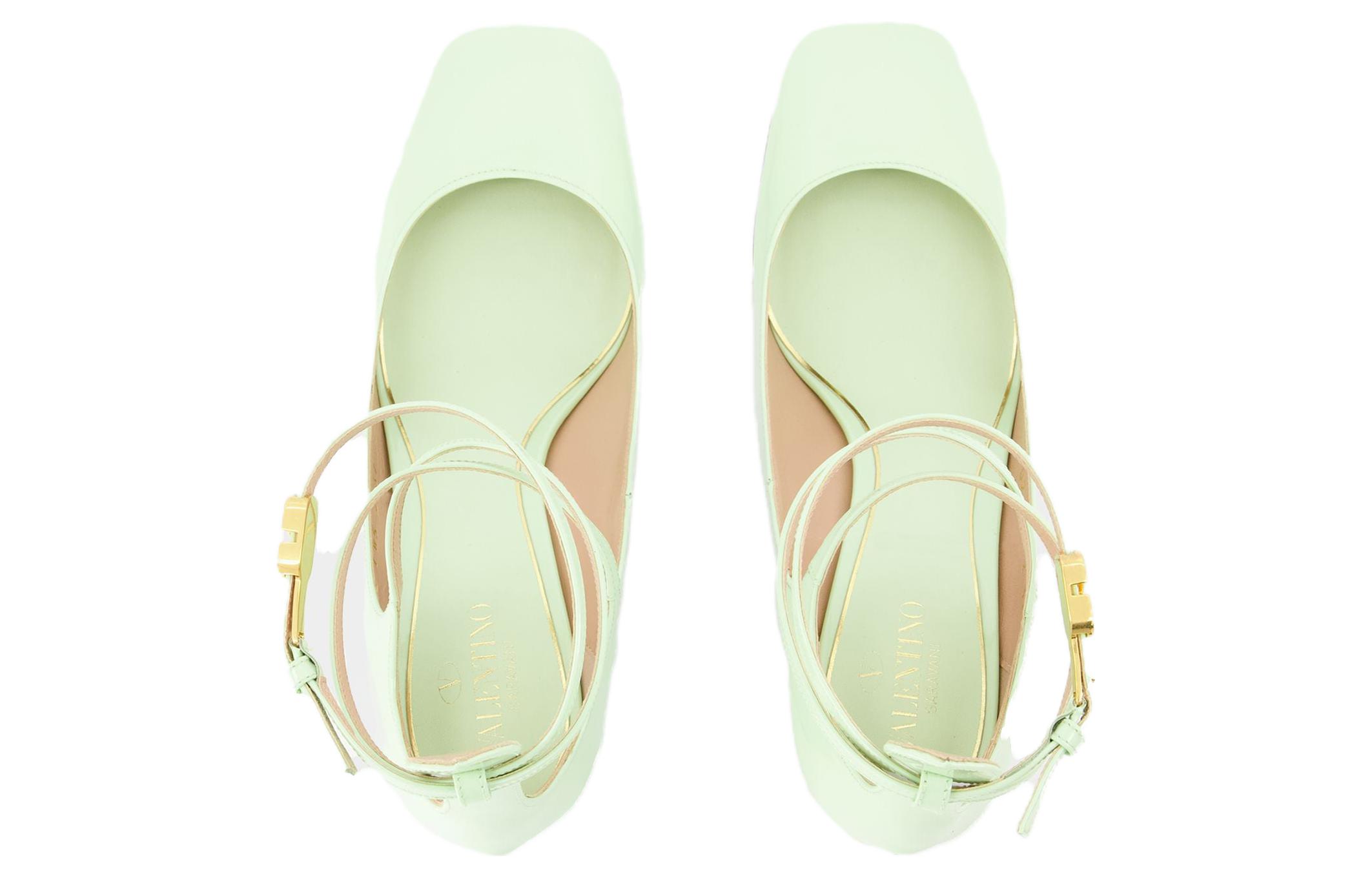 Shop (Women) Valentino Garavani 'Light Green Buckle Block Heel' 2W2S0FW5VNEAP4