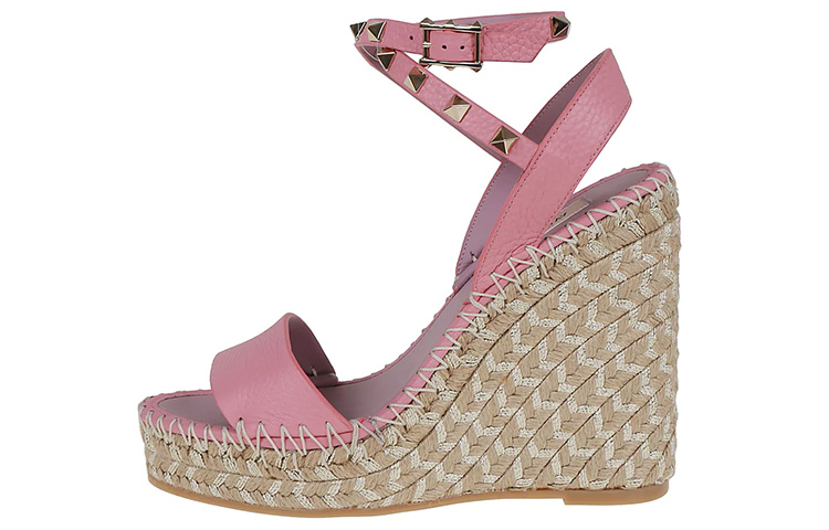 (Women) Valentino Garavani 'Pink Buckle Wedge Sandals' 2W2S0Y71FEQ78N