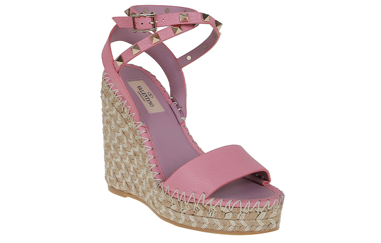 Shop (W) ヴァレンティノ ガラヴァーニ ピンクバックルウェッジサンダル 2W2S0Y71FEQ78N