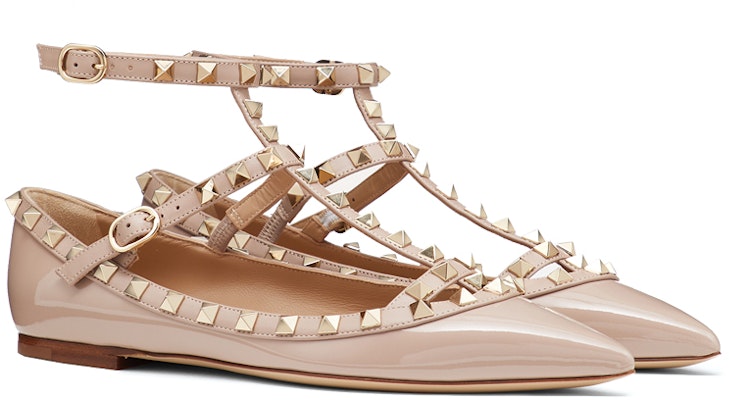 (Women) Valentino Garavani 'Pink Patent Lace Rivet Ballet Sandal' WW2S0376VNWP45 Lookbook (Women) Valentino Garavani 'Pink Patent Lace Rivet Ballet Sandal' WW2S0376VNWP45