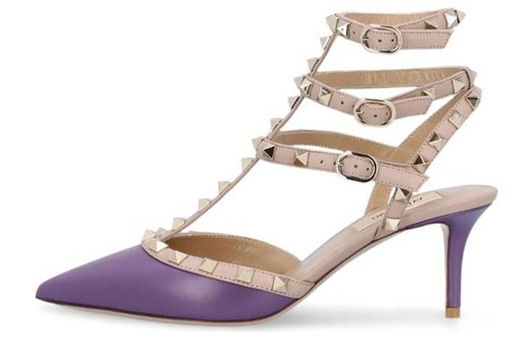 (W) Valentino Garavani 'Purple Simple Fashion High-Heeled Sandals'