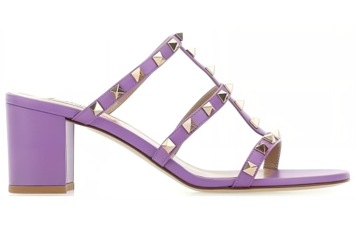 (W) Valentino Garavani 'Purple Stud Slide' 圖 2