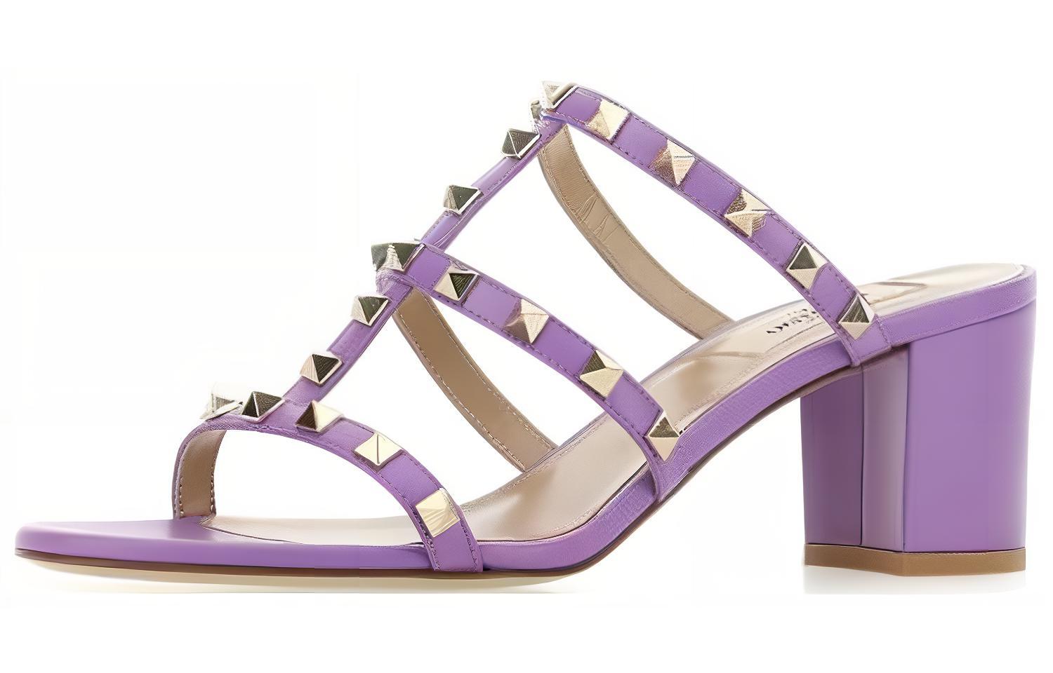 (W) Valentino Garavani 'Purple Stud Slide' 圖 3