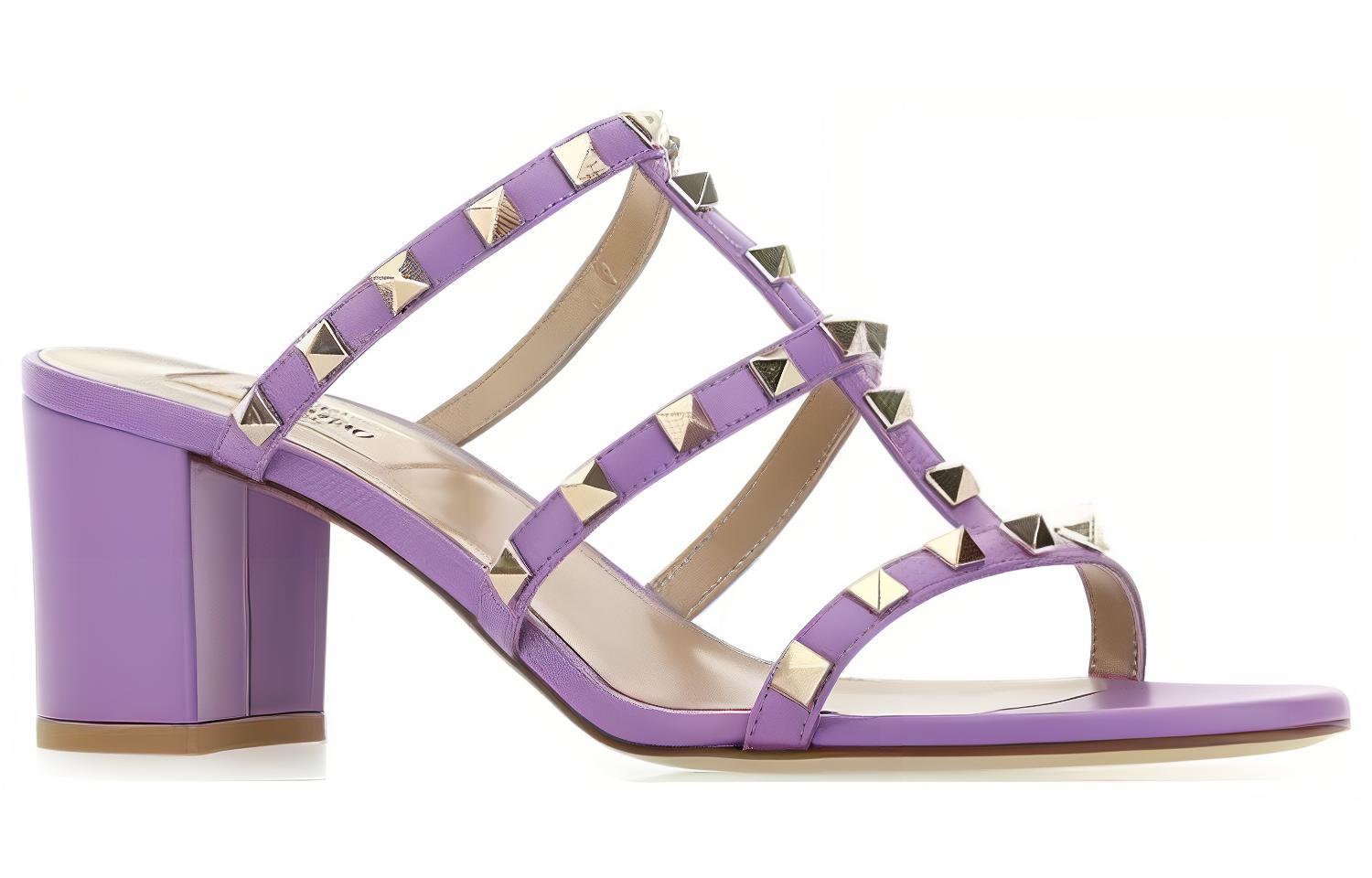 (W) Valentino Garavani 'Purple Stud Slide' 圖 4