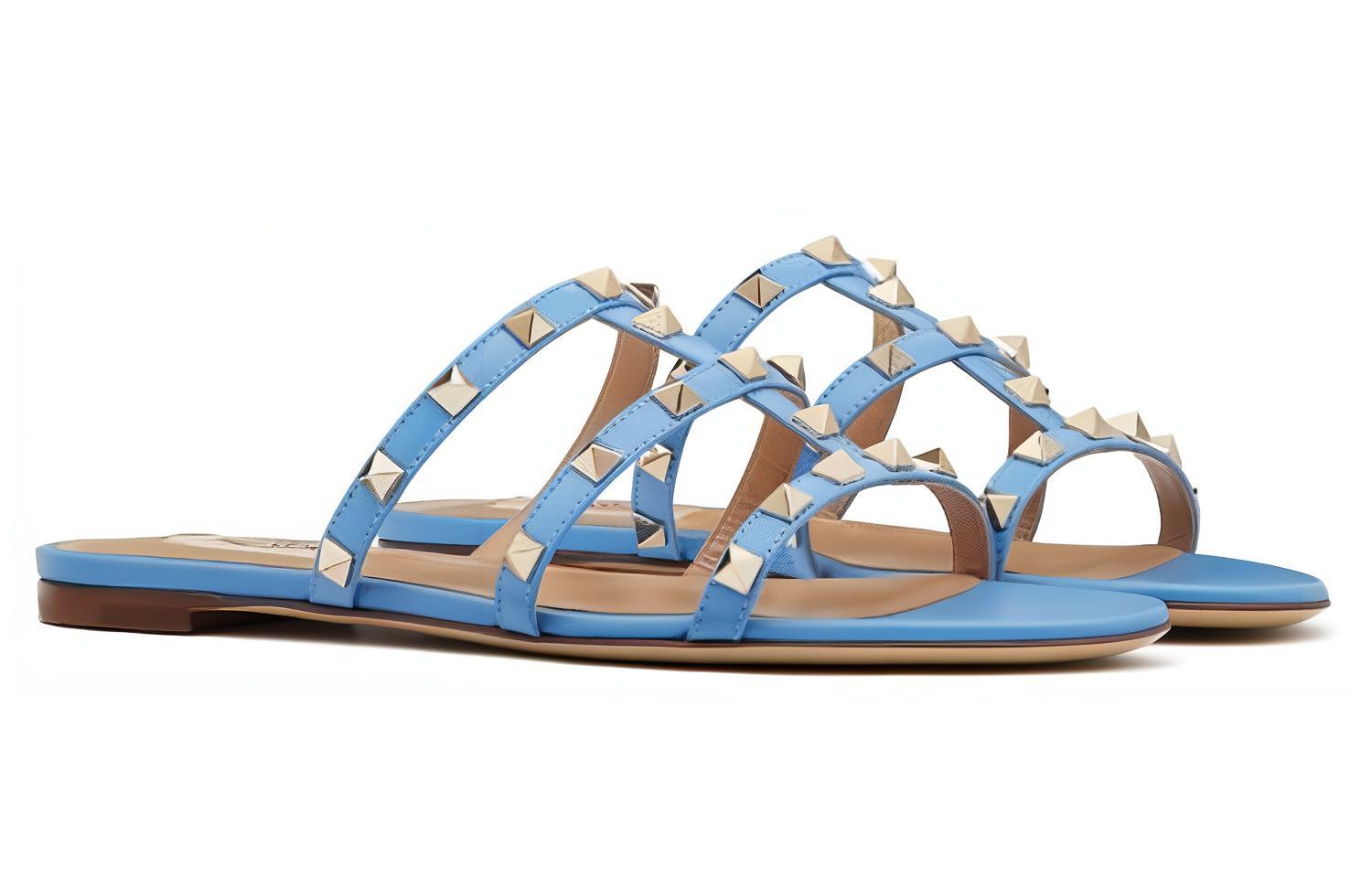 (W) Valentino Garavani 'Rockstud Slide Blue' 圖 3