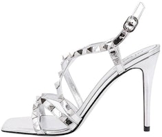 (Women) Valentino Garavani 'Silver Open-Toe Ankle-Strap Sandal' 2W0S0GX6JSIGI7 (Women) Valentino Garavani 'Silver Open-Toe Ankle-Strap Sandal' 2W0S0GX6JSIGI7