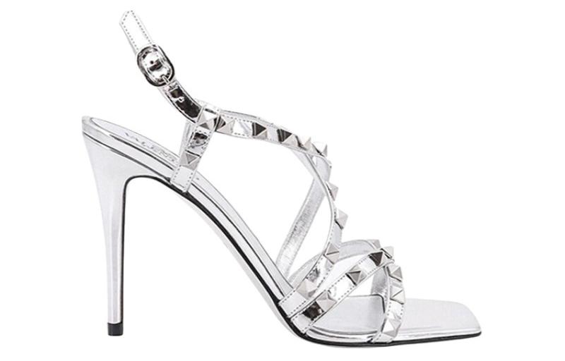 Order (Women) Valentino Garavani 'Silver Open-Toe Ankle-Strap Sandal' 2W0S0GX6JSIGI7