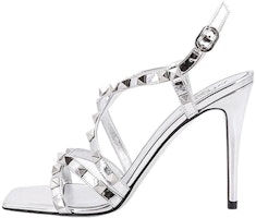(Women) Valentino Garavani 'Silver Open-Toe Ankle-Strap Sandal' 2W0S0GX6JSIGI7 (Women) Valentino Garavani 'Silver Open-Toe Ankle-Strap Sandal' 2W0S0GX6JSIGI7