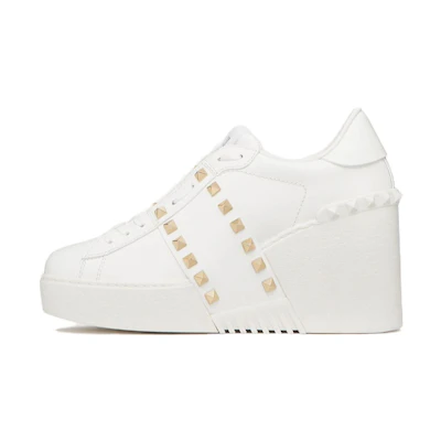 (W) Valentino Garavani 'White Round Toe Fashion Wedge High Heel 8.5cm'