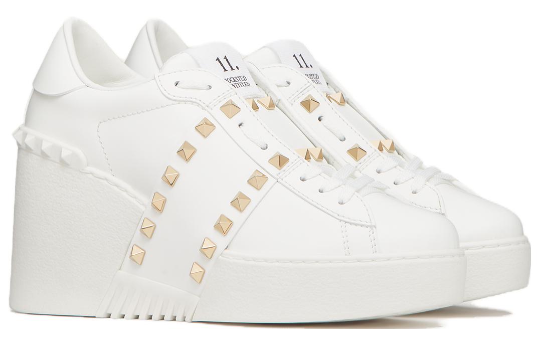 Order (W) 발렌티노 가라바니 화이트 라운드 토 웨지 힐 (8.5cm) 3W2S0HP0BHS0BO