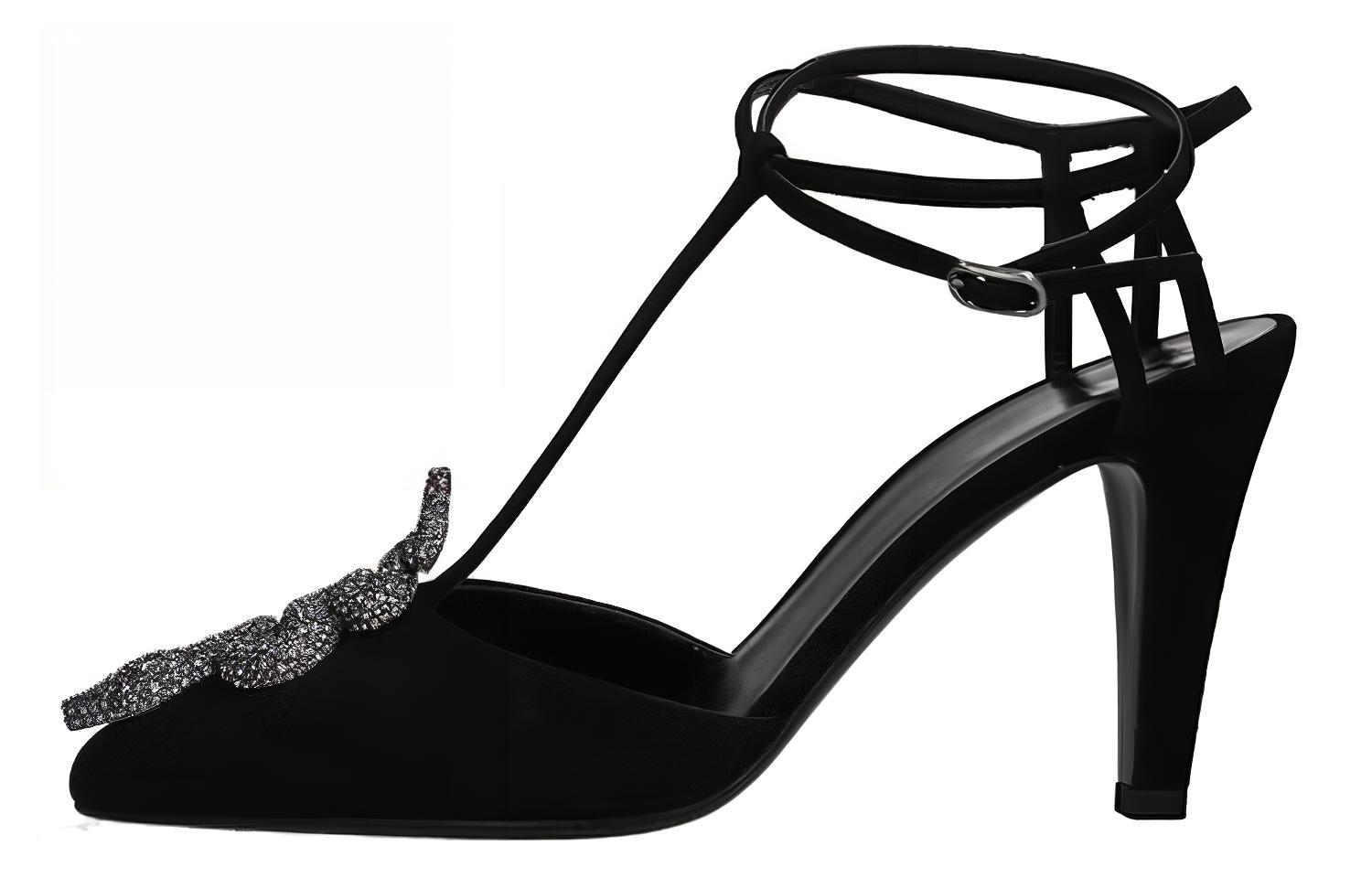 Buy (W) Valentino Garavani Tumit Tinggi 'Black Velvet' S0V61DXL0NO