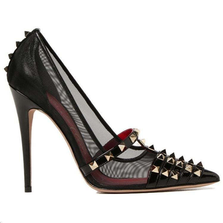 (W) Valentino Garavani High-Top Sneaker with Studs 'Black Enamel' 圖 2