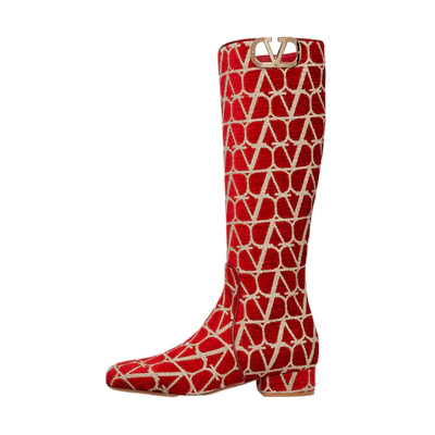 (W) Valentino Garavani High-Top Zip Sneaker 'Red Gold Year of the Rabbit'