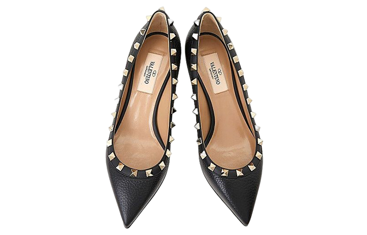 Shop (W) ヴァレンティノ ガラヴァーニ ブラック ロックスタッズ スリングバック ハイヒール TW2S0V22VCE0NO