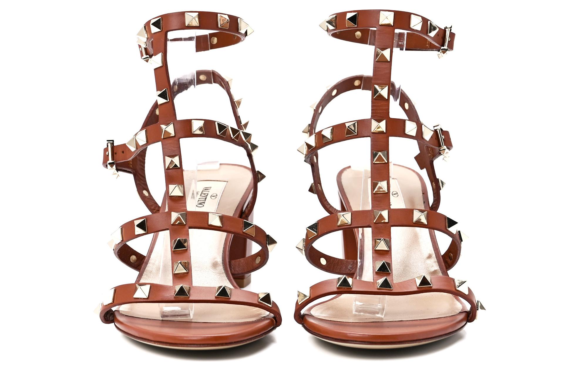 (W) Valentino Garavani High Heels 'Brown Studded Buckle' 圖 4