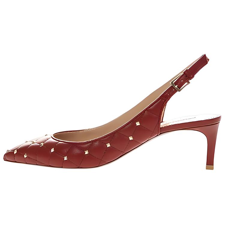 (Women) Valentino Garavani Leather 'Red Rockstud Slingback' RW2S0J33NSN0RO