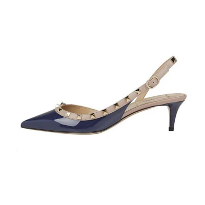 (W) Valentino Garavani Leather High-Heel 'Blue Fashion Staple'