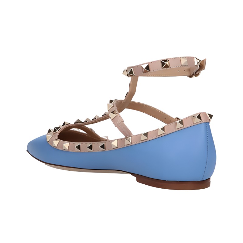 Buy (Women) Valentino Garavani Leather Pointed-Toe Buckle Sneaker 'Blue' RW2S0376VODOX4