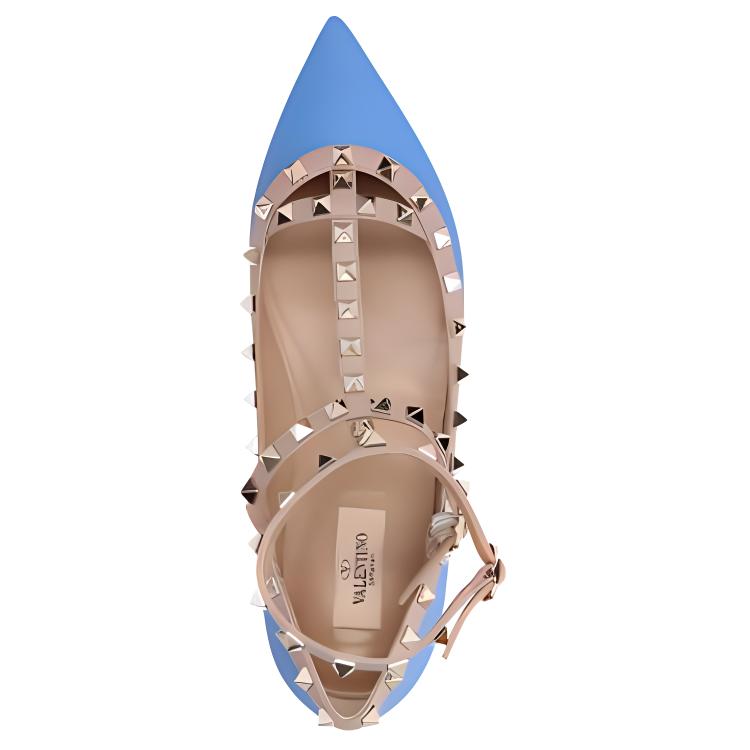 (W) Valentino Garavani Leather Pointed-Toe Buckle Sneaker 'Blue' 圖 3