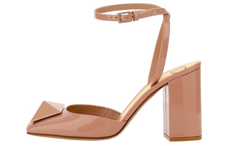 (W) Valentino Garavani Leather Pumps 'Pink Buckle'