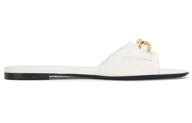 (W) Valentino Garavani Leather Slider 'White' 'Logo Chain' 圖 2