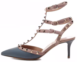 (Women) Valentino Garavani Leather Studded Stiletto Heels 6.5cm Blue TW2S0375VOD20E (Women) Valentino Garavani Leather Studded Stiletto Heels 6.5cm Blue TW2S0375VOD20E