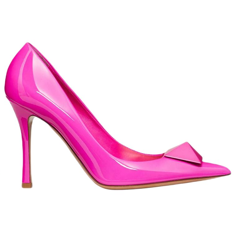 Order (W) Valentino Garavani One Stud 'Stiletto Kulit Pink Mengkilap' 1W0S0FH8KCCUWT