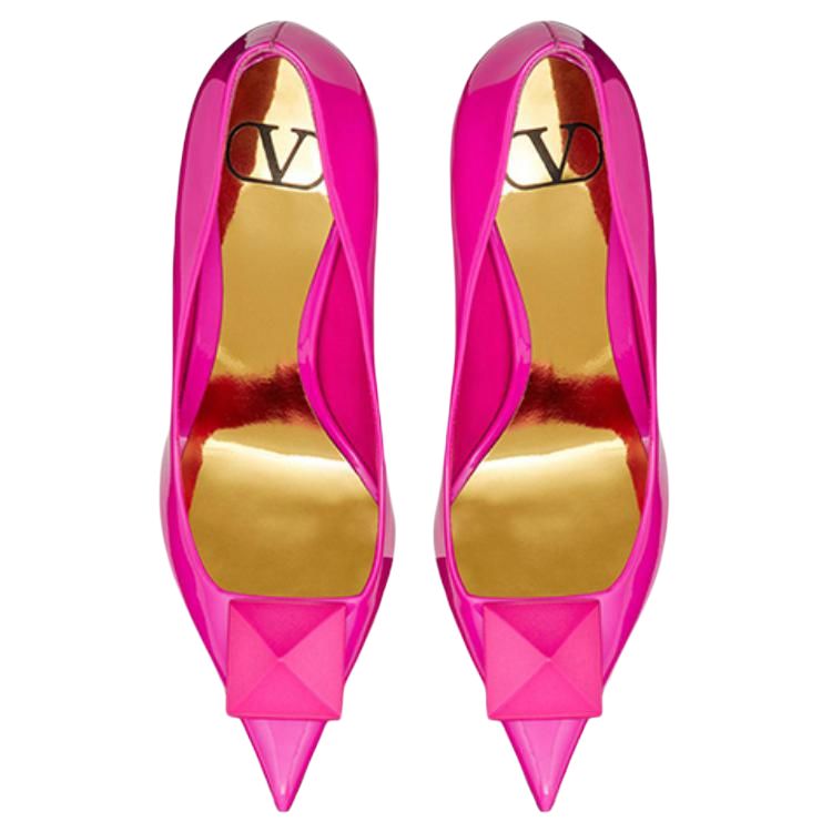 Shop (W) Valentino Garavani One Stud 'Stiletto Kulit Pink Mengkilap' 1W0S0FH8KCCUWT