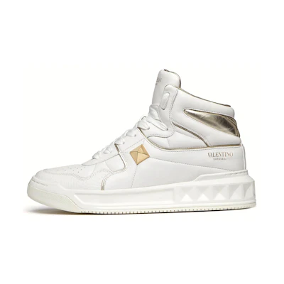 (W) Valentino One Stud Mid 'White Silver'
