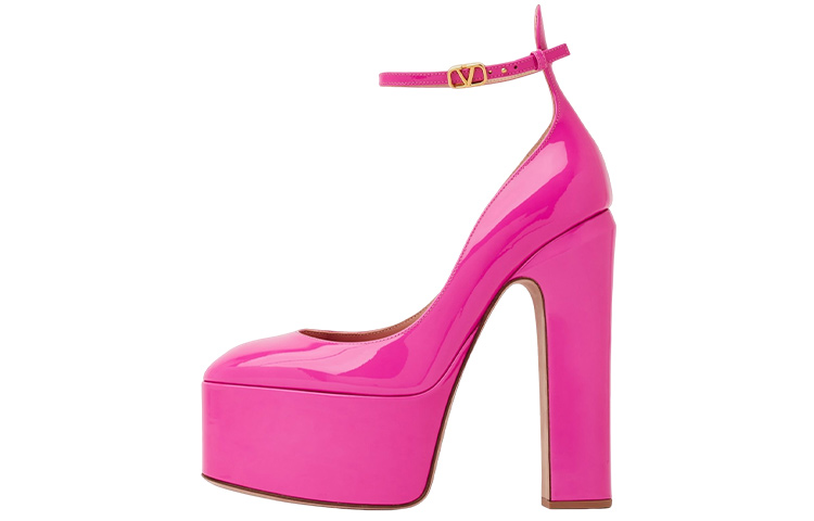 (W) Valentino Garavani Patent High-Heels 'Pink Buckle'