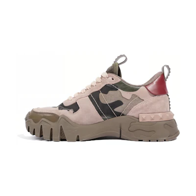 (W) Valentino Garavani Rockrunner Plus 'Camo Studs - Military Green'
