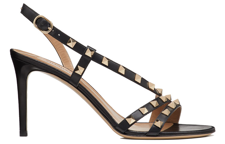 (W) Valentino Garavani Rockstud 'Black High Heel Sandal' 圖 2