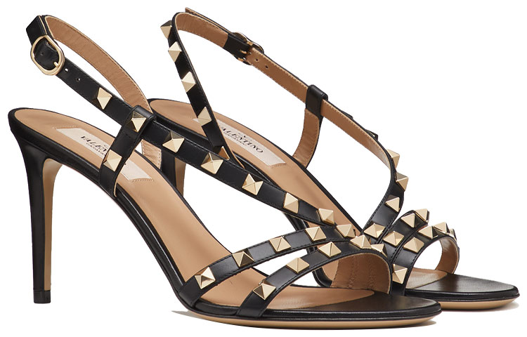 (W) Valentino Garavani Rockstud 'Black High Heel Sandal' 圖 3