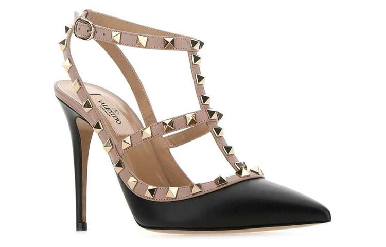 Lookbook (Women) Valentino Garavani Rockstud 'Black Strappy High Heeled Sandals' WW2S0393VODN91
