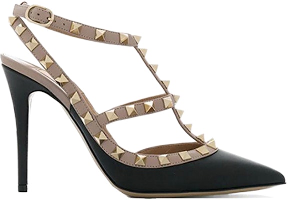 華倫天奴Rockstud 牛皮鉚釘高跟鞋 女款 黑色 Order 華倫天奴Rockstud 牛皮鉚釘高跟鞋 女款 黑色