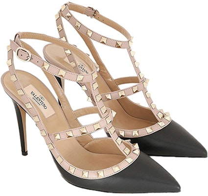 華倫天奴Rockstud 牛皮鉚釘高跟鞋 女款 黑色 Shop 華倫天奴Rockstud 牛皮鉚釘高跟鞋 女款 黑色