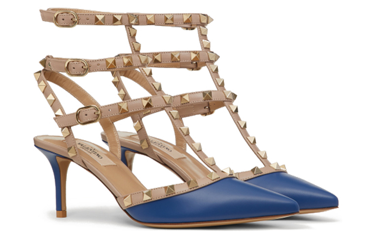 (W) Valentino Garavani Rockstud 'Blue Ankle-Strap' 圖 2