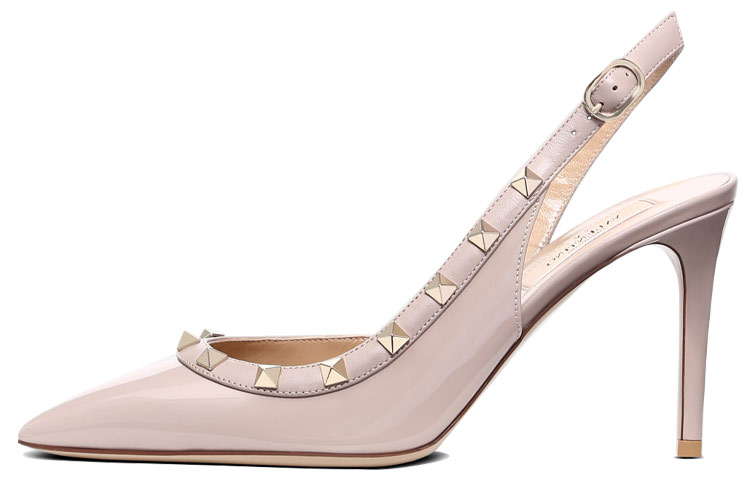 (Women) Valentino Garavani Rockstud 'Pink Patent Leather Slingback' ZW2S0H04VNWP45