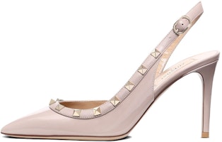 (Women) Valentino Garavani Rockstud 'Pink Patent Leather Slingback' ZW2S0H04VNWP45 (Women) Valentino Garavani Rockstud 'Pink Patent Leather Slingback' ZW2S0H04VNWP45
