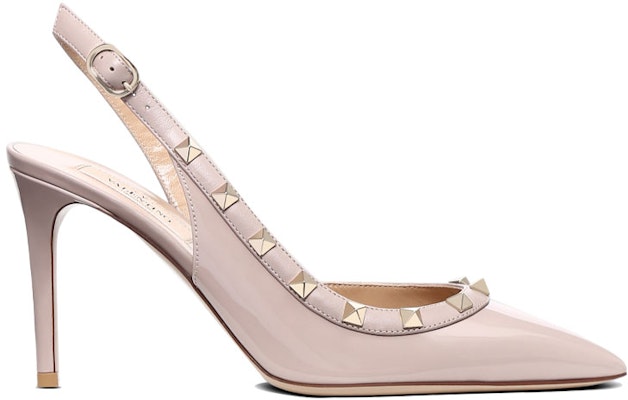 (W) Valentino Garavani Rockstud 'Cuero Charol Rosa Slingback' ZW2S0H04VNWP45 Order (W) Valentino Garavani Rockstud 'Cuero Charol Rosa Slingback' ZW2S0H04VNWP45