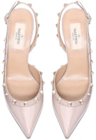 Shop 華倫天奴 Garavani Rockstud 漆皮後系帶 女款 高跟鞋 粉紅色