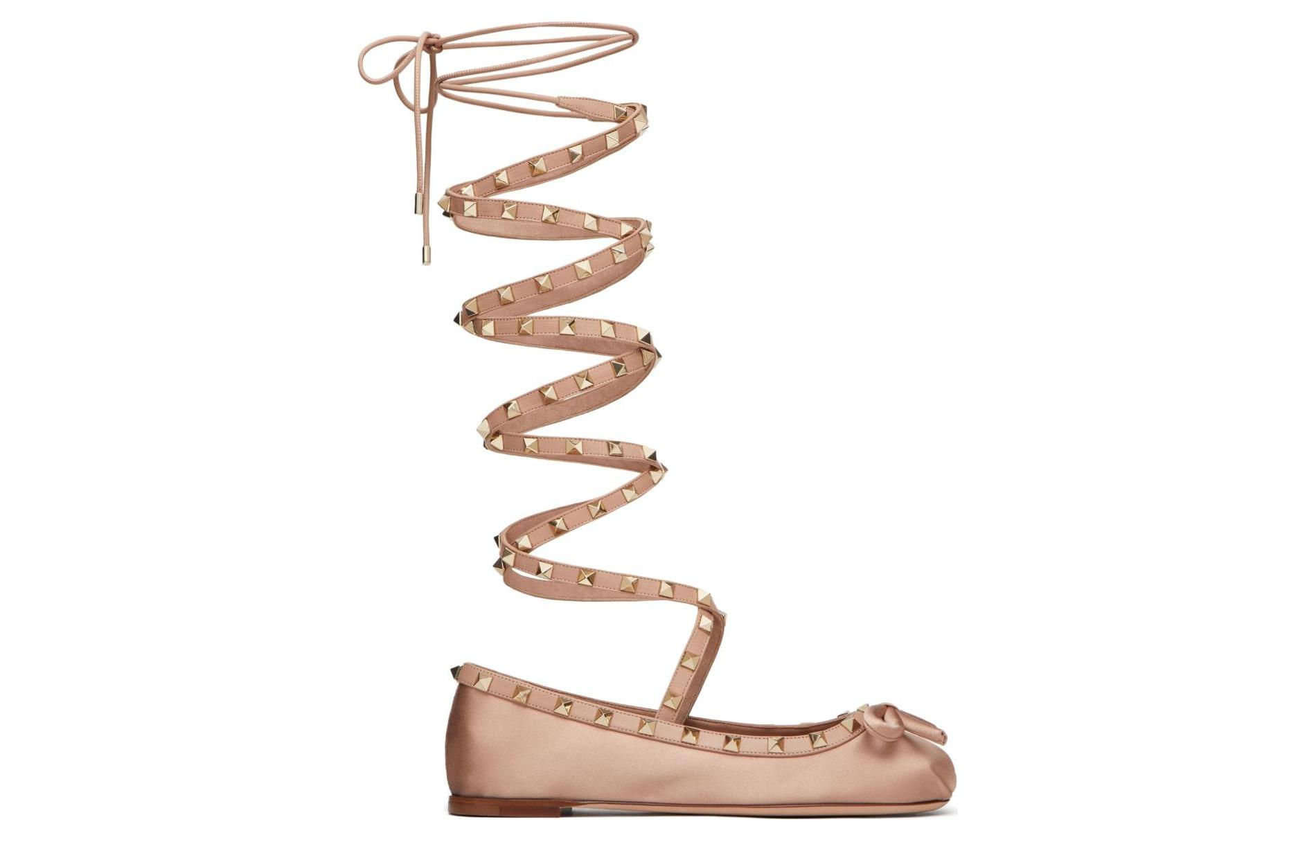 (W) Valentino Garavani Rockstud Ballerinas Beige 圖 2
